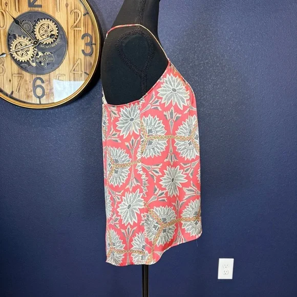 Collective Concepts Coral Floral Lace Racerback Tank Top | Size Small - Picture 4 of 6